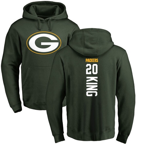 Men Green Bay Packers Green #20 King Kevin Backer Nike NFL Pullover Hoodie Sweatshirts->nfl t-shirts->Sports Accessory